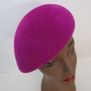 Violet Wool Felt Molded Beret Hat Cap London UK